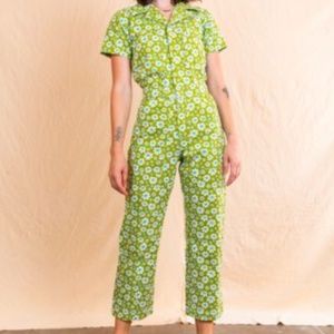 Big Bud Press green lazy daisy jumpsuit XS